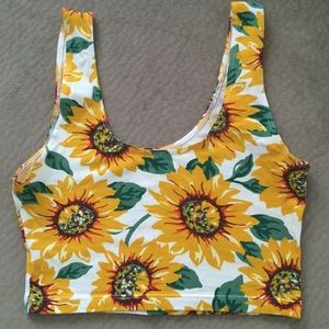 American Apparel sunflower tank crop top