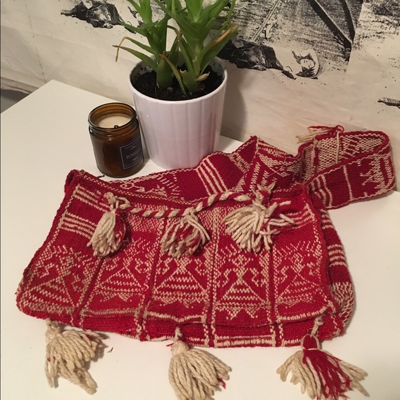 Handmade Red Aztec Tassel Bag