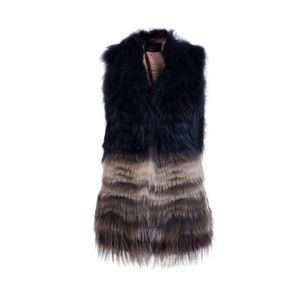 Faux Fur Vest multi colored longer length