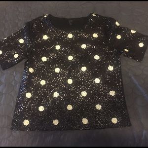 J. Crew polkadot sequins top