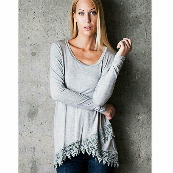 Long sleeve crochet trim tunic - Picture 2 of 4