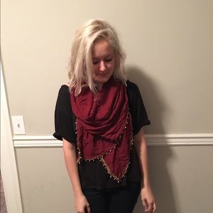 Lucky Brand Burgundy Scarf