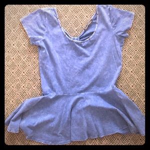 Blue peplum cut out back top from NORDSTROM