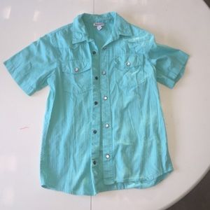 Button down turquoise shirt