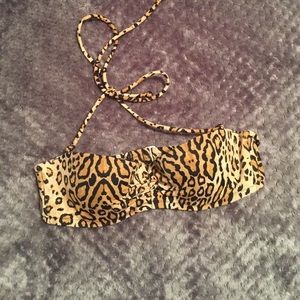 Victoria's Secret bandeau swim top with straps.