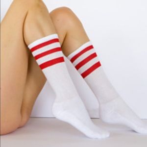 BRAND NEW White&Blue Stripe American Apparel Socks