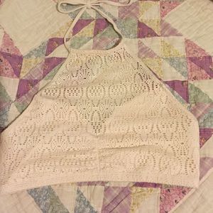 Crochet knit swimsuit top