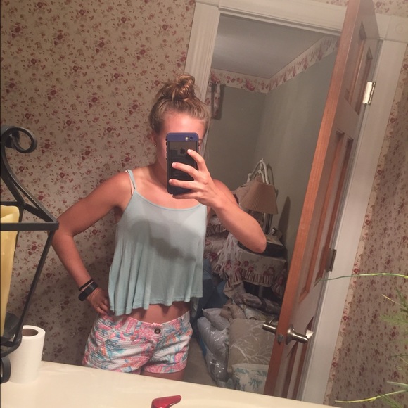 TRADEDSalmon Pink and Seafoam Mint Green Tank Tops - Picture 3 of 4