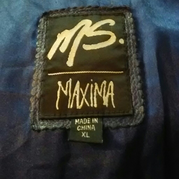 MS Maxima perwinkle leather jacket - Picture 3 of 3