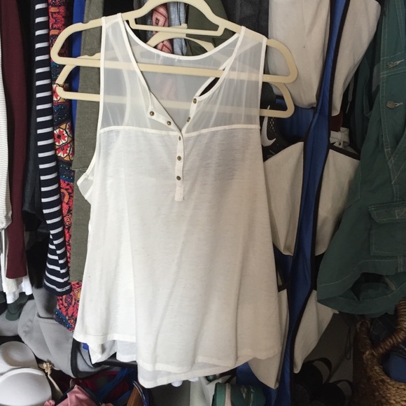 Ivory loose fitting tank top