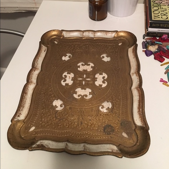 Gold and Ivory Vintage Tray