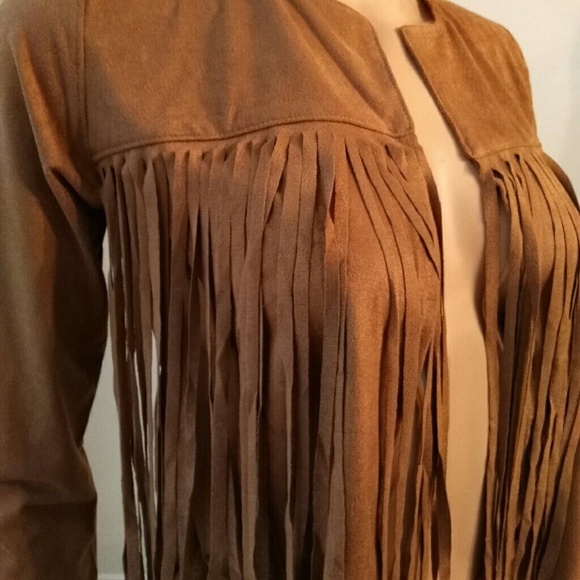 Faux Suede Fringe Detail Jacket