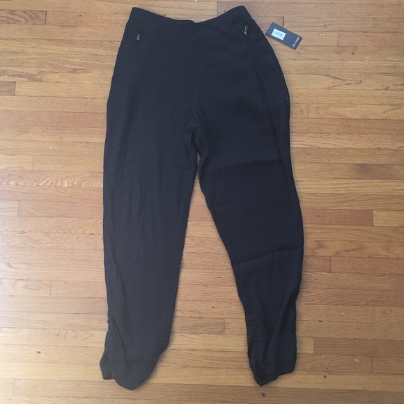 Ella Moss rouched hem "Stella" pant - black NWT