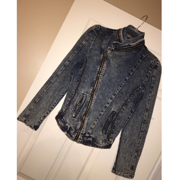 Akira Black Label Military Style Jean Jacket