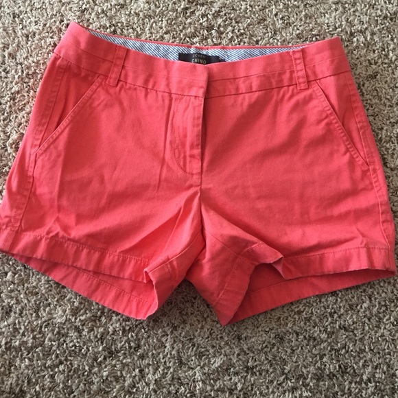 J Crew chino shorts - 4 inch in seam - coral