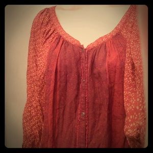 Free People rust colored blouse