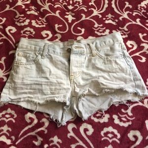 Blue washed out shorts