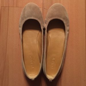J crew suede nude flats