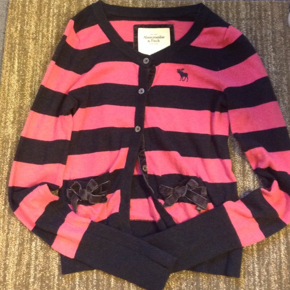 Abercrombie and Fitch dark blue and pink sweater