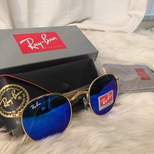 ⚡️Flash Sale⚡️RayBan Round Blue Flash Lenses
