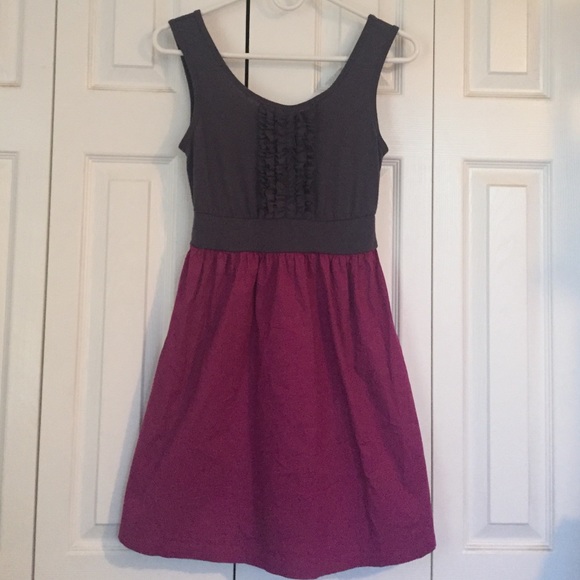 Gray and Fuchsia Dress