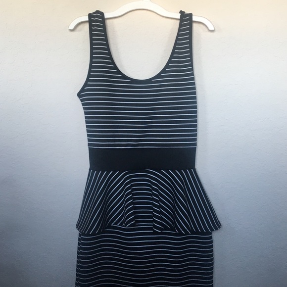 striped peplum dress