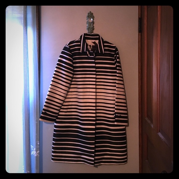 Gorgeous black and white striped trench coat