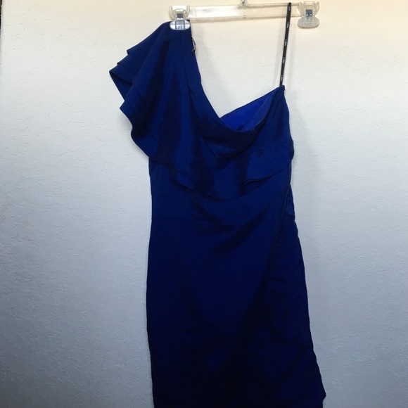 one shoulder ruffle dress mini