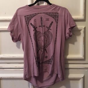 Urban outfitters purple graphic T cut out back