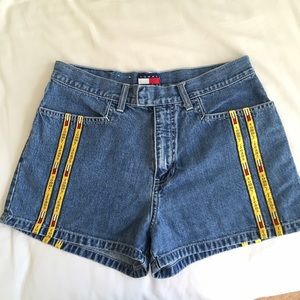 Vintage Tommy Hilfiger Shorts with Yellow Stripes