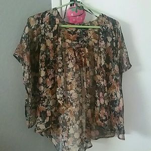 Floral shirt cardigan cover up