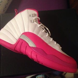 Vivid Pink/White Jordan 12's