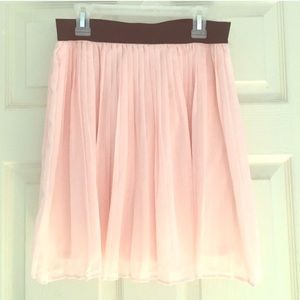 Pale Pink Pleated Chiffon Skirt