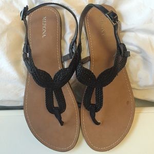 NWT Merona black braided sandals
