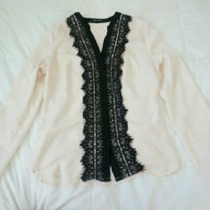Lace chiffon blouse