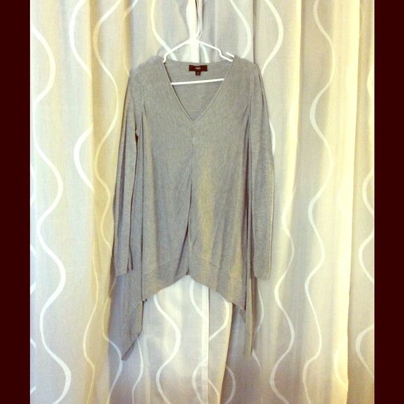 Grey asymmetrical hem sweater