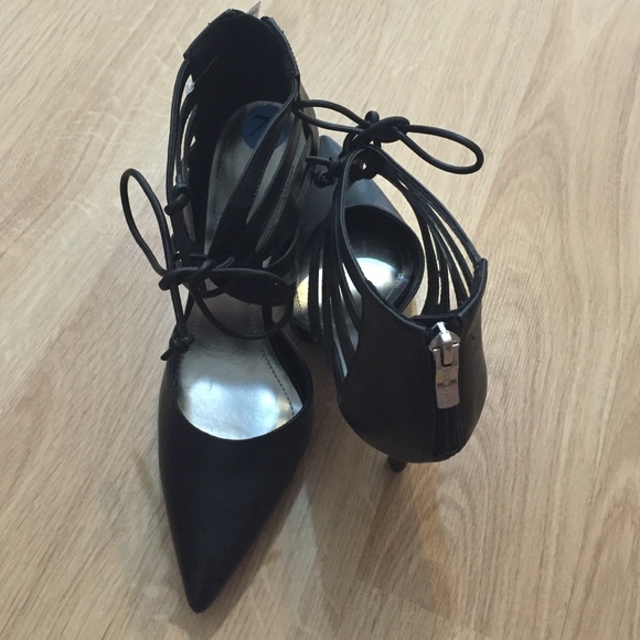 BCBG Shoes - NWT BCBG Lace up Pointed Toe Pumps Black BCBG Shoes - NWT BCBG Lace up Pointed Toe Pumps Black