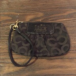 Small black Coach wristlet