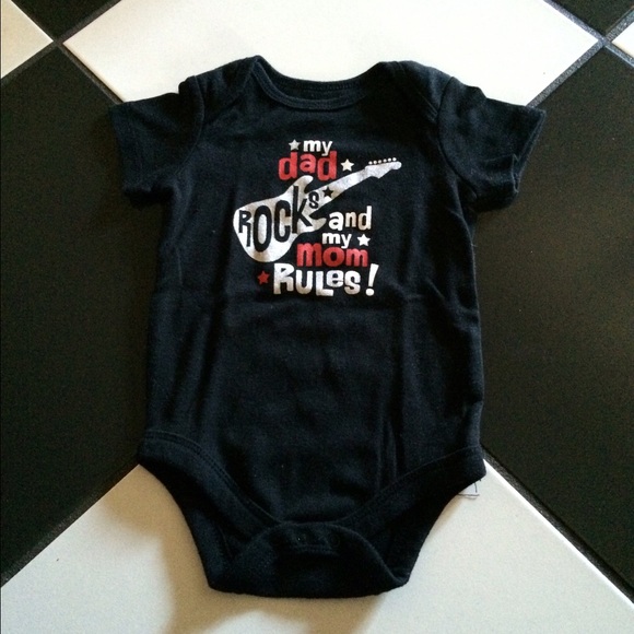 🎸SOLD🎸Faded Glory Rocker Baby Black Onesie 6 -9