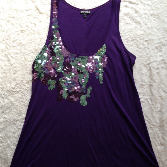 Express purple sequin tank