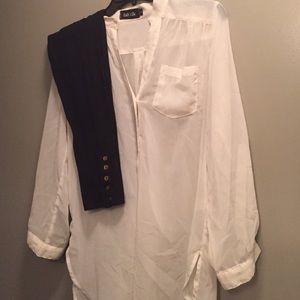 Bundle sheer blouse and Calvin Klein leggings