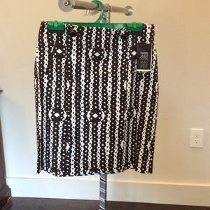 MUST GO Etcetera link print cotton/spandex skirt
