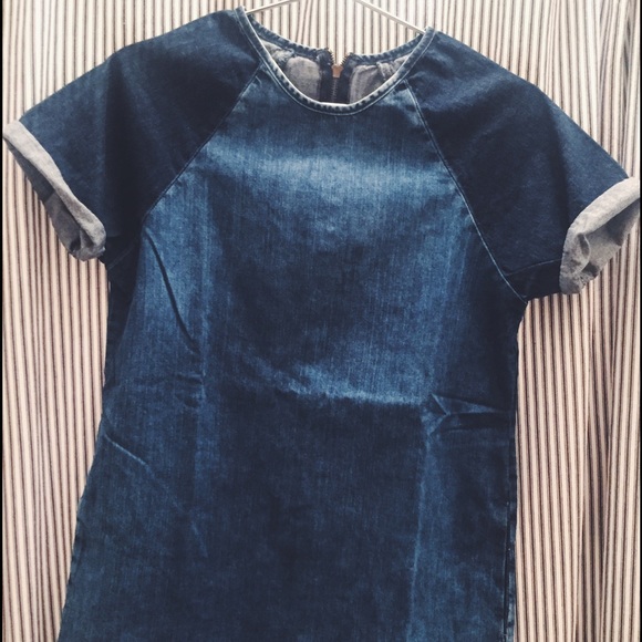 Topshop Two-Tone Denim Dress