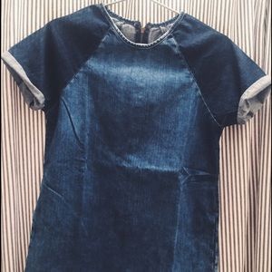 Topshop Two-Tone Denim Dress