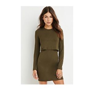 Olive Layered Bodycon Dress