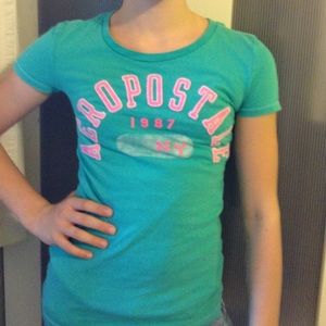 Pink and green/blue Aeropostale T shirt