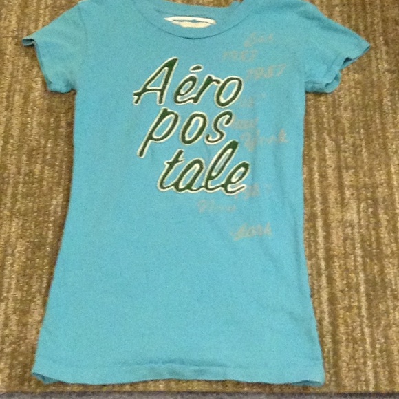 Blue and green Aeropostale T shirt