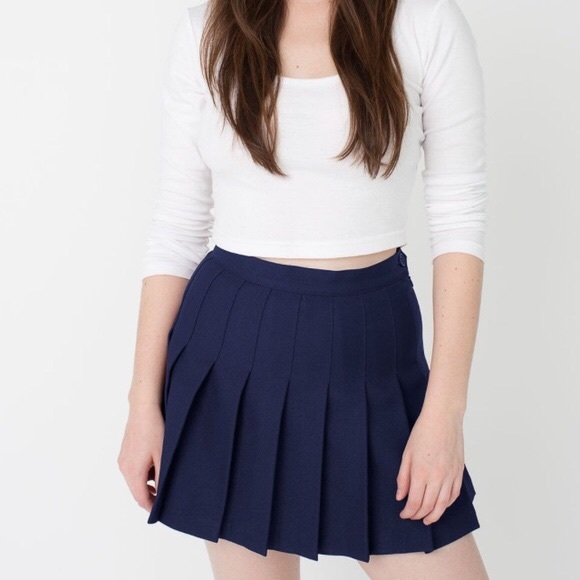 American Apparel Tennis Skirt in Navy