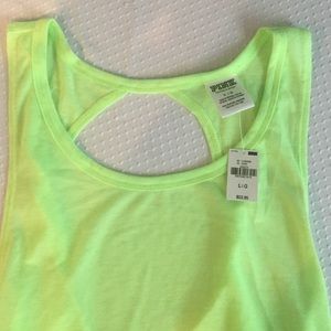 PINK Victoria's Secret Tops - Pink Victoria's Secret Green-Yellow Muscle Tee PINK Victoria's Secret Tops - Pink Victoria's Secret Green-Yellow Muscle Tee