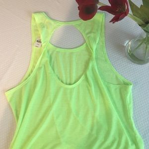PINK Victoria's Secret Tops - Pink Victoria's Secret Green-Yellow Muscle Tee PINK Victoria's Secret Tops - Pink Victoria's Secret Green-Yellow Muscle Tee